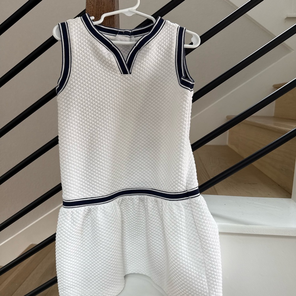 Jack by BB Dakota White Dress with Navy Trim